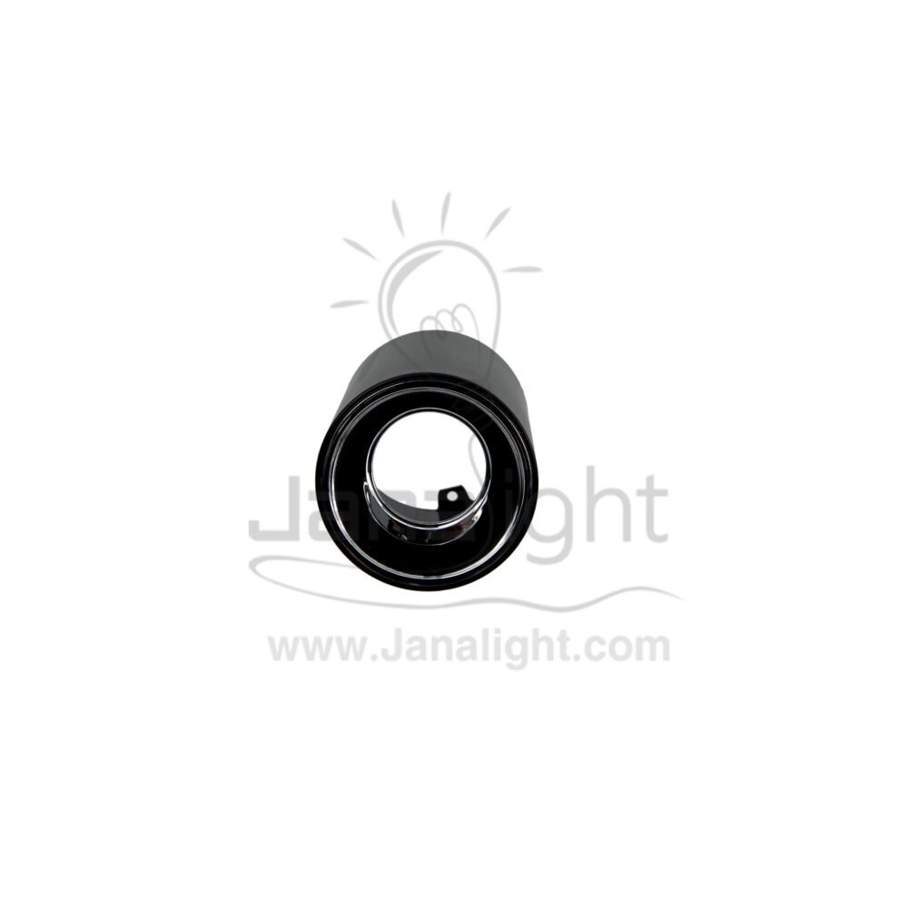 فريم سبوت سلندر فارغ مدور اسود قلب فضي بلاستك cylinder downlight frame plastic black-silver